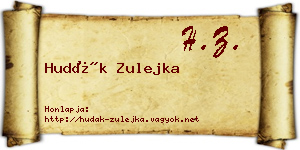 Hudák Zulejka névjegykártya